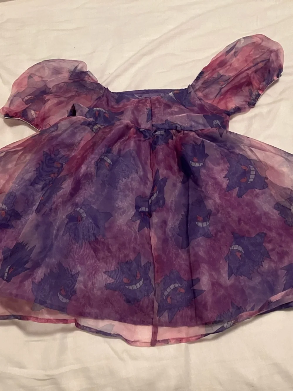 Pokemon Girls Purple and Pink Gengar Print Chiffon Dress - Picture 2 of 4